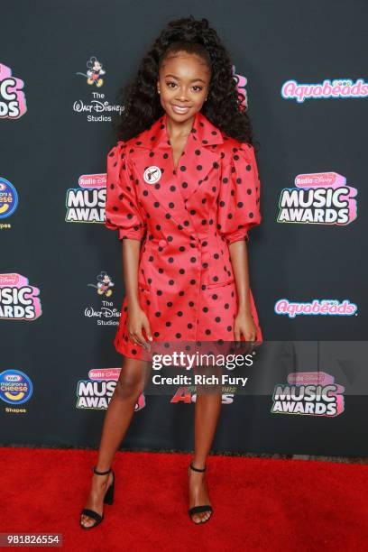 Skai Jackson attends the 2018 Radio Disney Music Awards at Loews Hollywood Hotel on June 22, 2018 in Hollywood, California.