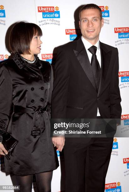 Nemanja Vidic and wife Anna Ivanovic attend the Manchester United `United for UNICEF' - Gala Dinner at Manchester United Museum on November 9, 2008...