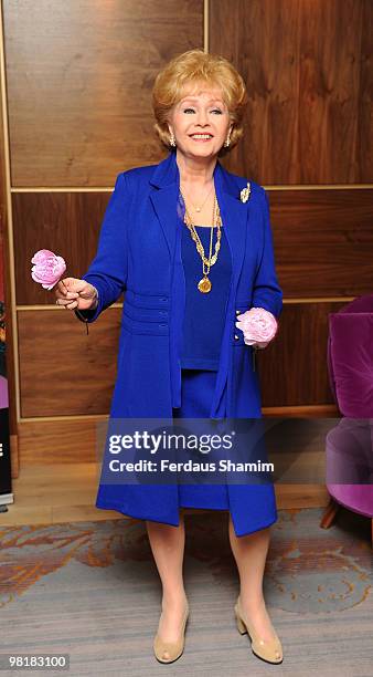 Debbie Reynolds attends a photocall for her UK tour on her 78th birthday at Sofitel Hotel on April 1, 2010 in London, England.