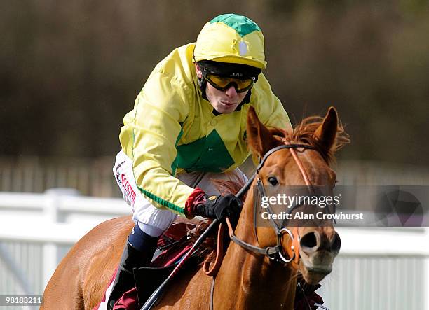 Novabridge and Jamie Spencer easily win The ladbrokes.com European Breeders' Fund Maiden Stakes at Folkestone racecourse on April 01, 2010 in...