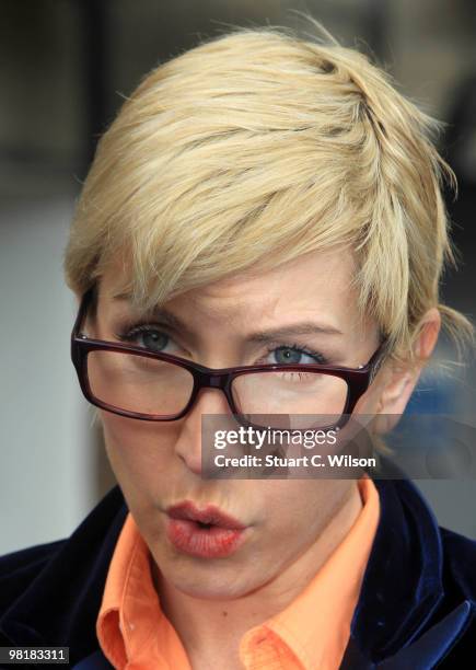 Heather Mills makes a statement after an employment tribunal on April 1, 2010 in Ashford, Kent.