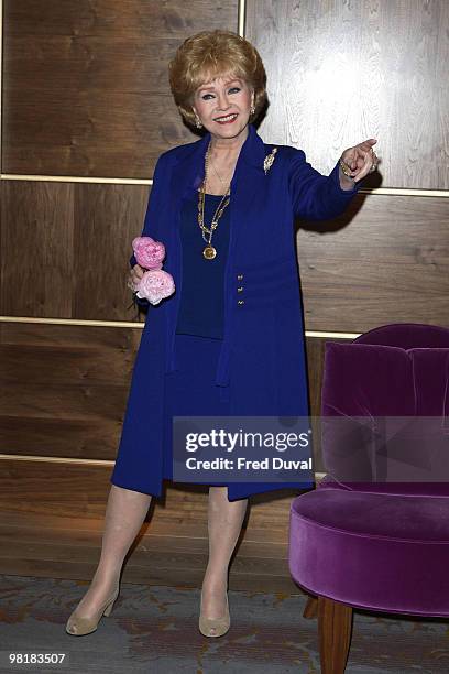 Debbie Reynolds at the photocall for 'Alive and Fabulous' held at the Sofitel Hotel on her 78th birthday at on April 1, 2010 in London, England.