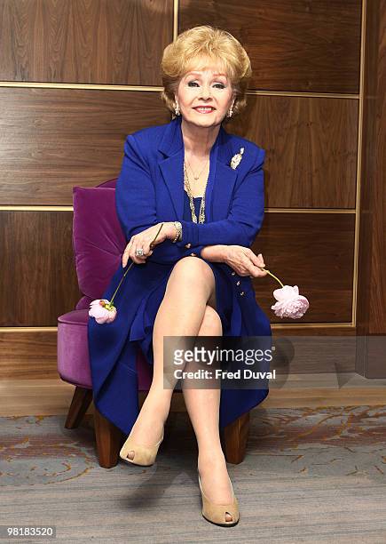 Debbie Reynolds at the photocall for 'Alive and Fabulous' held at the Sofitel Hotel on her 78th birthday at on April 1, 2010 in London, England.