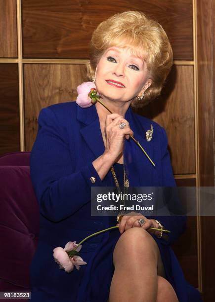 Debbie Reynolds at the photocall for 'Alive and Fabulous' held at the Sofitel Hotel on her 78th birthday at on April 1, 2010 in London, England.