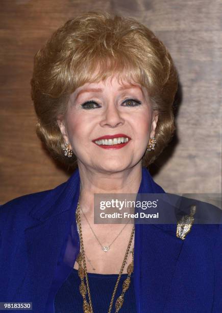Debbie Reynolds at the photocall for 'Alive and Fabulous' held at the Sofitel Hotel on her 78th birthday at on April 1, 2010 in London, England.