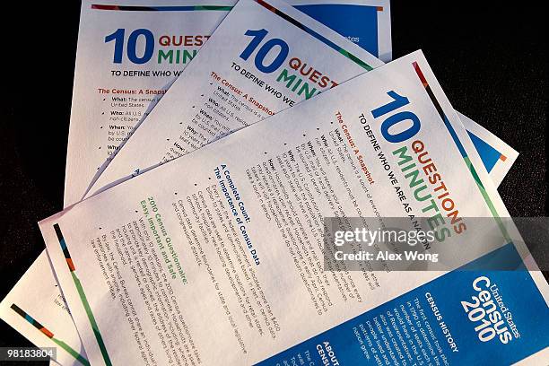 Forms for Census 2010 are displayed during an event to promote the census at Ben�s Chili Bowl April 1, 2010 in Washington, DC. The event was held to...