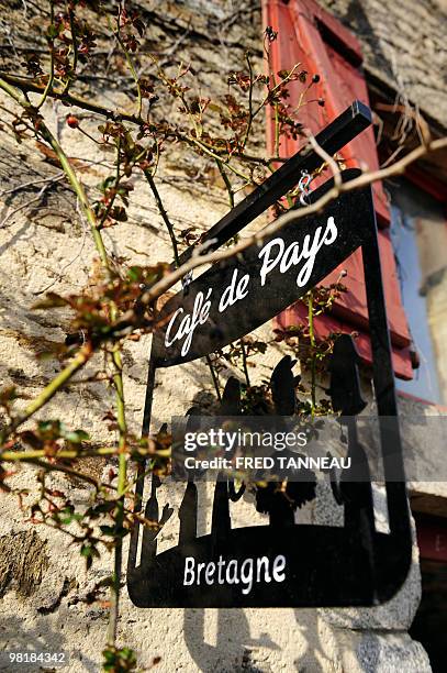 Picture taken on March 16 in La Roche-Bernard, Brittany, western France, shows the "Sarah B" rural bar. France's famed cafe culture is in deep...