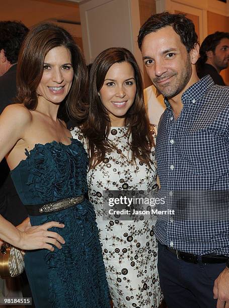 Perrey Reeves, Monique Lhuillier, and George Stanford during the "Style and Substance: The Best of Elle Decor" celebration held at Williams-Sonoma...