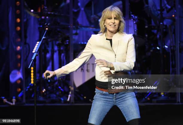 Chrissie Hynde of The Pretenders performs at The Masonic Auditorium on June 22, 2018 in San Francisco, California.