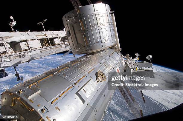 the japanese experiment module kibo laboratory and exposed facility. - kibo iss module stock pictures, royalty-free photos & images