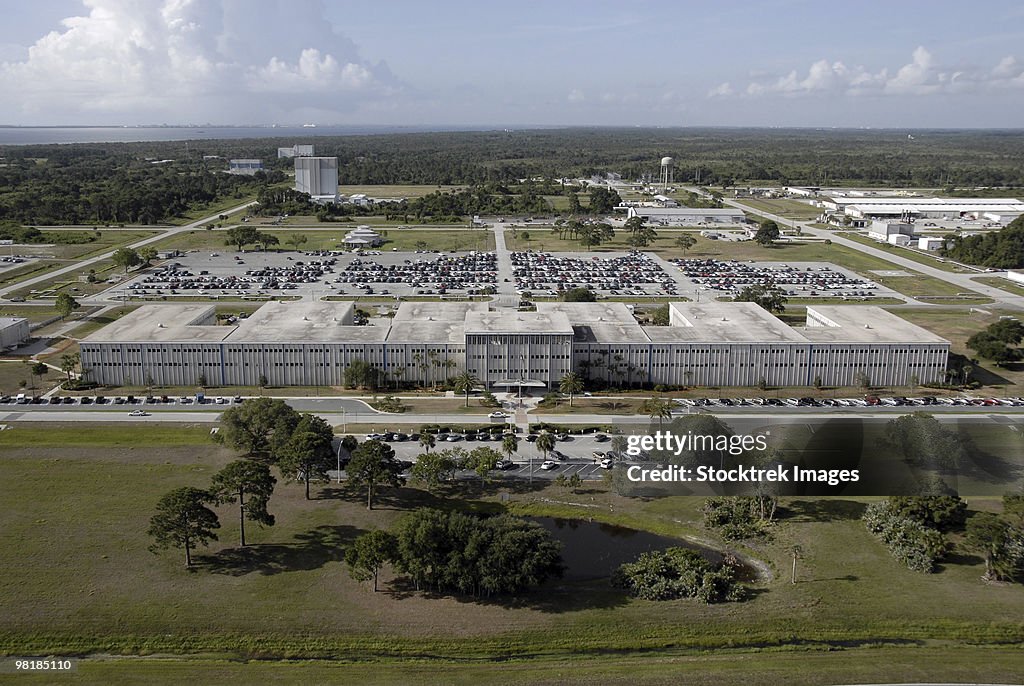 Aerial view of Kennedy Space Center.