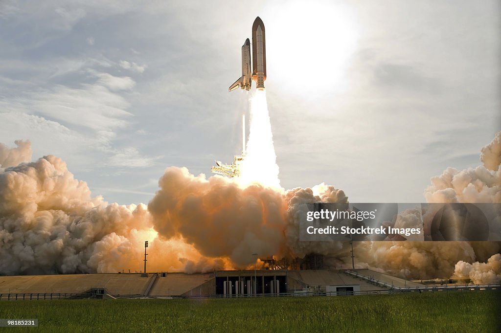 Space Shuttle Endeavour lifts off from Kennedy Space Center.