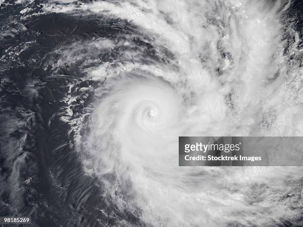 december 28, 2002 - cyclone zoe in the south pacific ocean. - eye of the storm stock pictures, royalty-free photos & images