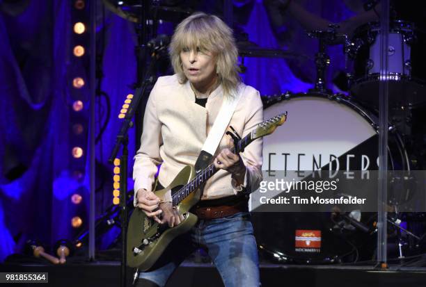 Chrissie Hynde of The Pretenders performs at The Masonic Auditorium on June 22, 2018 in San Francisco, California.