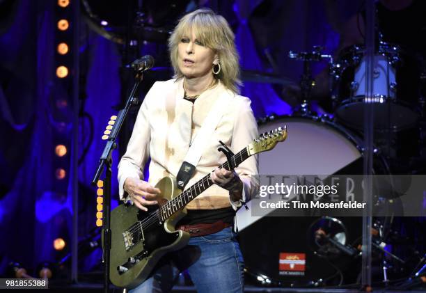 Chrissie Hynde of The Pretenders performs at The Masonic Auditorium on June 22, 2018 in San Francisco, California.