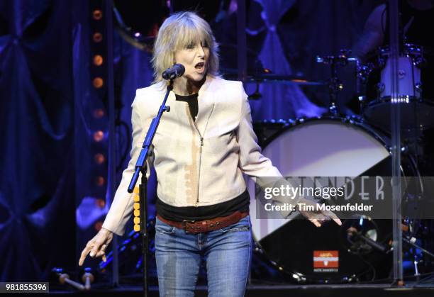 Chrissie Hynde of The Pretenders performs at The Masonic Auditorium on June 22, 2018 in San Francisco, California.