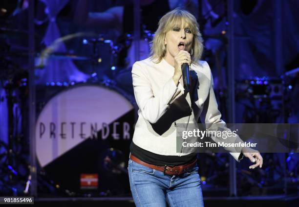 Chrissie Hynde of The Pretenders performs at The Masonic Auditorium on June 22, 2018 in San Francisco, California.