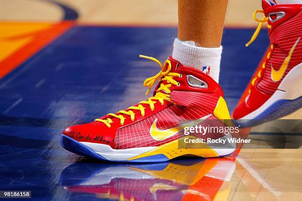 Detail shot of the shoes of Stephen Curry of the Golden State Warriors during the game against the Sacramento Kings on February 17, 2009 at Oracle...