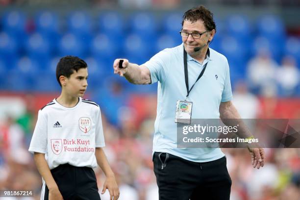 Shaqueel van Persie , Willem van Hanegem during the Dirk Kuyt Testimonial at the Feyenoord Stadium on May 27, 2018 in Rotterdam Netherlands