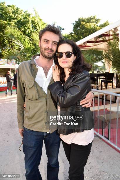 Director Thibault Ameline and actress Chloe Lambert attend Fete des Tuileries on June 22, 2018 in Paris, France.