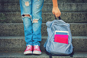 Young Student Girl With Backpack