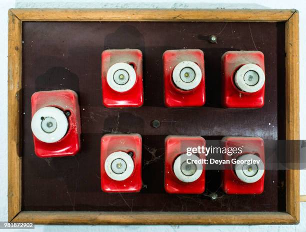 vintage electrical fuse - electrical fuse box stock pictures, royalty-free photos & images