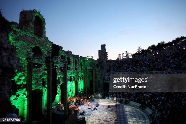 Sting, english singer, songwriter, composer and actor, in a live concert at the Odeon of Herodes Atticus in Athens, Greece on June 22, 2018 joined by...