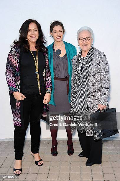 Angela MIssoni, Ginevra Elkann and Rosita Missoni attend the press preview of the ''The Museum Of Everything'' at the Pinacoteca Giovanni e Marella...