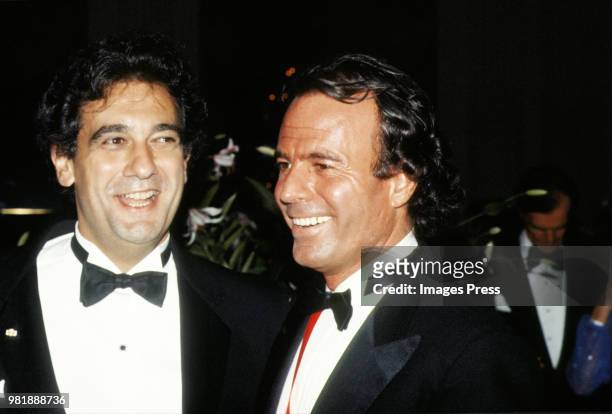 Julio Iglesias and Placido Domingo circa 1983 in New York.
