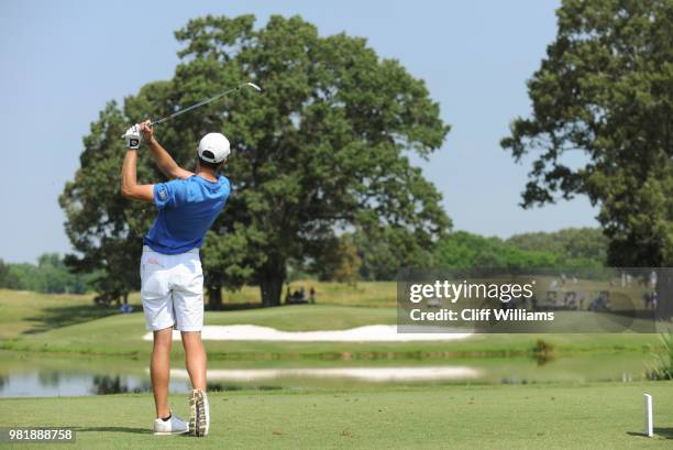 West Florida's Christian Bosso during the Division II Men's Team Match Play Golf Championship held at the Robert Trent Jones Golf Trail at the...