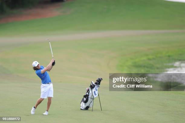 West Florida's Carlos Marrero during the Division II Men's Team Match Play Golf Championship held at the Robert Trent Jones Golf Trail at the Shoals,...