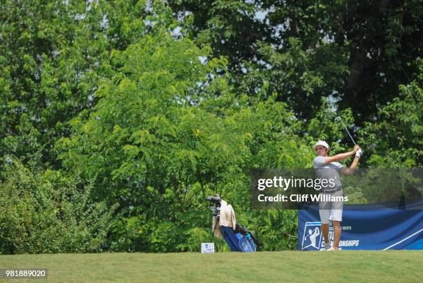 Lynn's Carlos Bustos during the Division II Men's Team Match Play Golf Championship held at the Robert Trent Jones Golf Trail at the Shoals, Fighting...