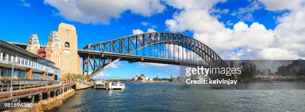 sydney harbour bridge and sydney opera house, australia - kelvinjay stock pictures, royalty-free photos & images