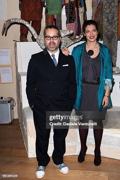 James Brett and Ginevra Elkann attend the press preview of the ''The Museum Of Everything'' at the Pinacoteca Giovanni e Marella Agnelli on March 31,...