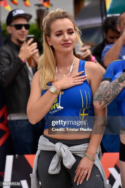 Cathy Lugner attends the 'Sexy Soccer 2018' on June 22, 2018 in Berlin, Germany.