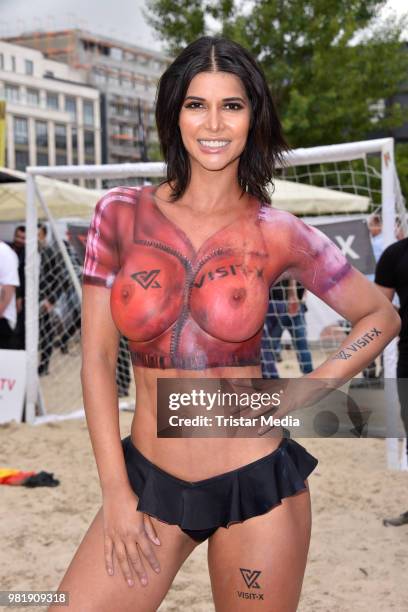 Micaela Schaefer attends the 'Sexy Soccer 2018' on June 22, 2018 in Berlin, Germany.