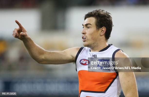 Jeremy Cameron of the Giants during the round 14 AFL match between the Brisbane Lions and the Greater Western Sydney Giants at The Gabba on June 23,...