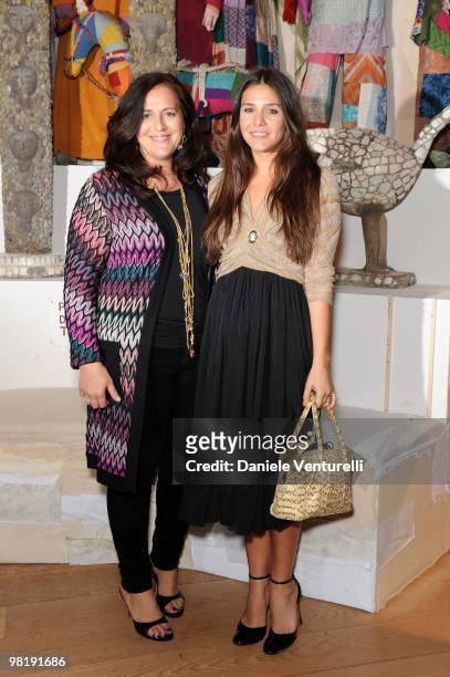 Angela MIssoni and Margherita Missoni attend the press preview of the ''The Museum Of Everything'' at the Pinacoteca Giovanni e Marella Agnelli on...