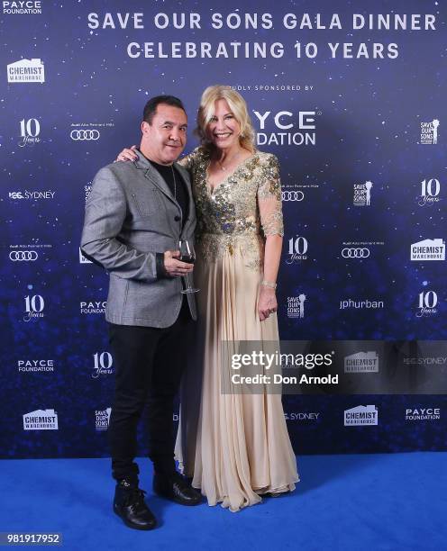 Jeff Fenech and Kerri-Anne Kennerley attend the Save Our Sons Sydney Gala Dinner at the ICC Sydney on June 23, 2018 in Sydney, Australia.