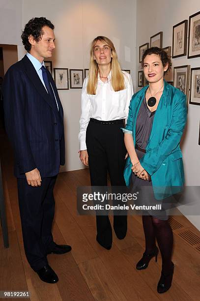 John Elkann, Lavinia Borromeo Elkann and Ginevra Elkann attend the press preview of the ''The Museum Of Everything'' at the Pinacoteca Giovanni e...