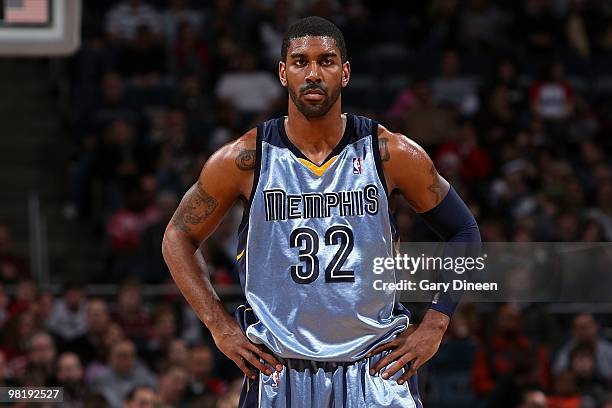 Mayo of the Memphis Grizzlies stands on the court during the game against the Milwaukee Bucks on March 28, 2010 at the Bradley Center in Milwaukee,...