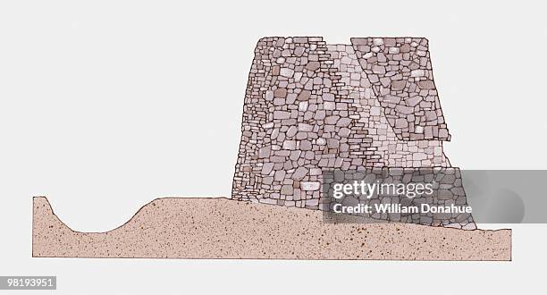 ancient tower at jericho - jericho stock illustrations