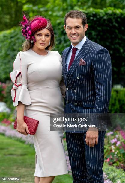 Kelly Brook and Jeremy Parisi attend Royal Ascot Day 5 at Ascot Racecourse on June 23, 2018 in Ascot, United Kingdom.