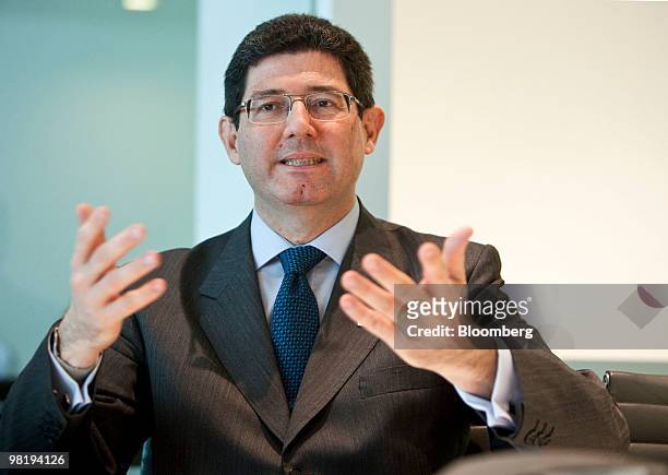 Joaquim Levy, finance secretary for the State of Rio de Janeiro, Brazil, speaks during an interview in New York, U.S., on Thursday, April 1, 2010....