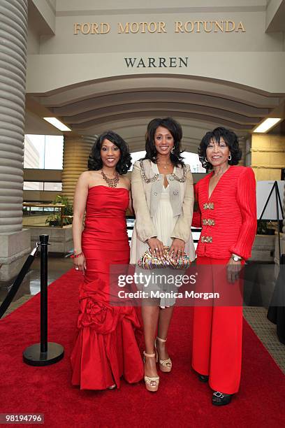 Alison Vaughn, Malaak Compton Rock and Betty Henderson pose for photo at the Jackets for Jobs 10th Anniversary Gala at the Charles H. Wright Museum...