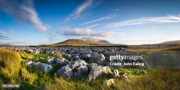 yorkshire dales park in england. - ribblehead viaduct stock pictures, royalty-free photos & images