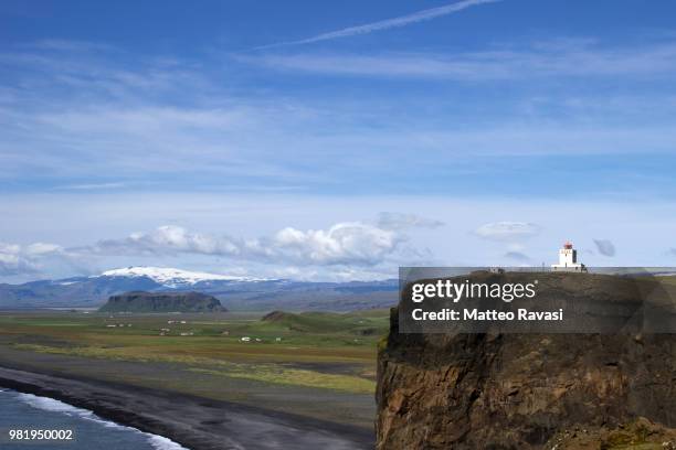 dyrholaey lighthouse - dyrholaey stock pictures, royalty-free photos & images