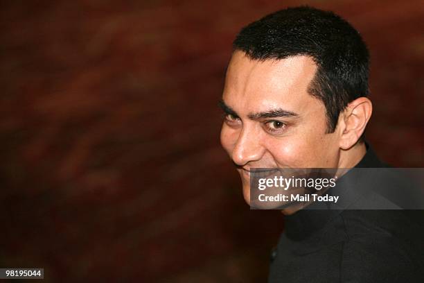 Actor Aamir Khan at the 2010 Padma awards distributing ceremony at the Rashtrapati Bhawan in New Delhi on March 31, 2010.