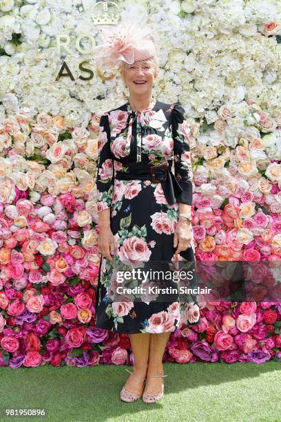 Dame Helen Mirren attends day 5 of Royal Ascot at Ascot Racecourse on June 23, 2018 in Ascot, England.