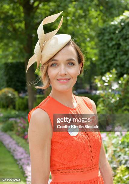 Victoria Pendleton attends day 5 of Royal Ascot at Ascot Racecourse on June 23, 2018 in Ascot, England.